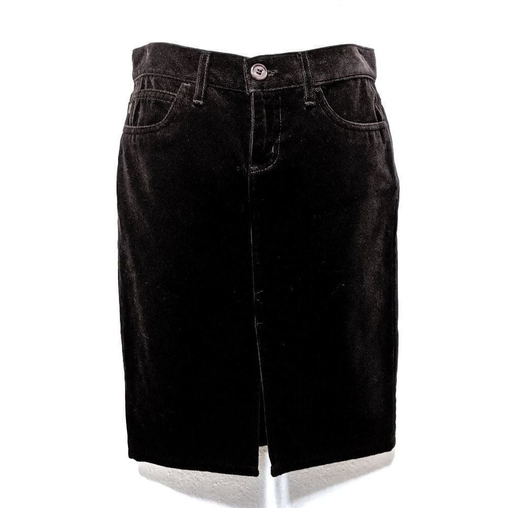JUICY COUTURE Brown Velour Front Slit Skirt S